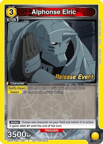 Alphonse Elric (001), UE09BT: FULLMETAL ALCHEMIST Release Event Cards UEPR/FMA-1-001