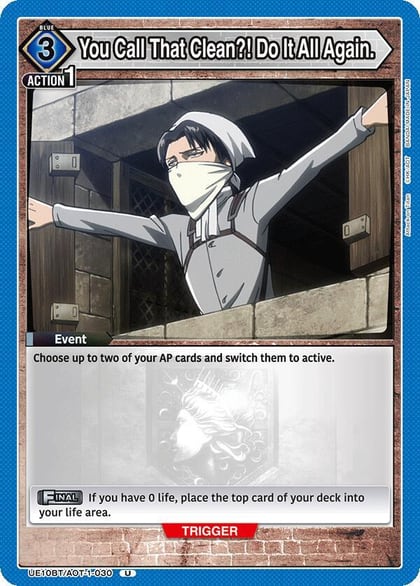 You Call That Clean?! Do It All Again., UE10BT: Attack on Titan UE10BT/AOT-1-030