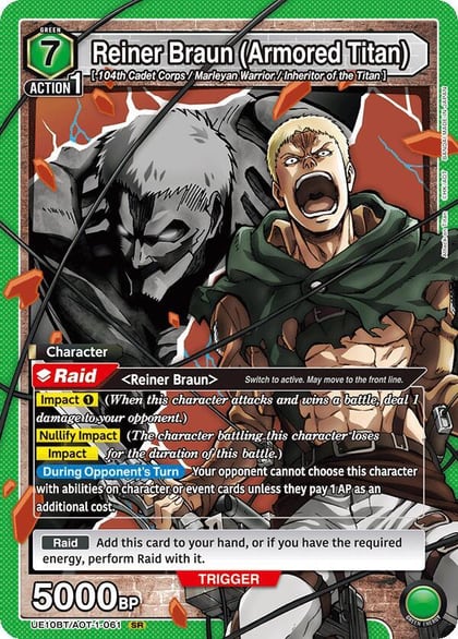 Reiner Braun (Armored Titan), UE10BT: Attack on Titan UE10BT/AOT-1-061
