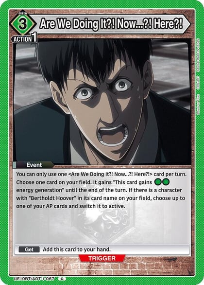 Are We Doing It?! Now...?! Here?!, UE10BT: Attack on Titan UE10BT/AOT-1-067