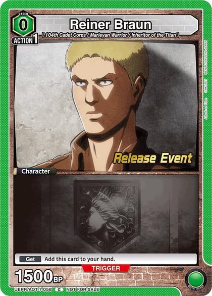 Reiner Braun (058), UE10BT: Attack on Titan Release Event Cards UEPR/AOT-1-058