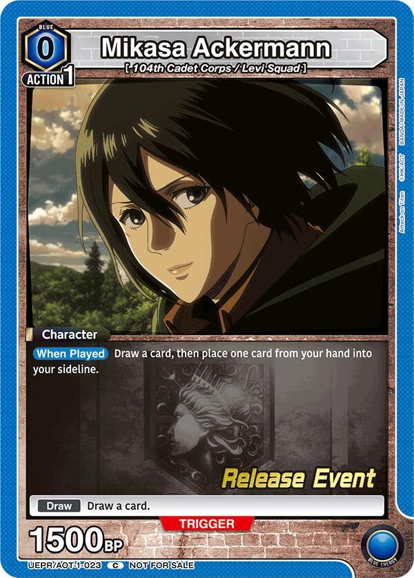 Mikasa Ackermann (023), UE10BT: Attack on Titan Release Event Cards UEPR/AOT-1-023