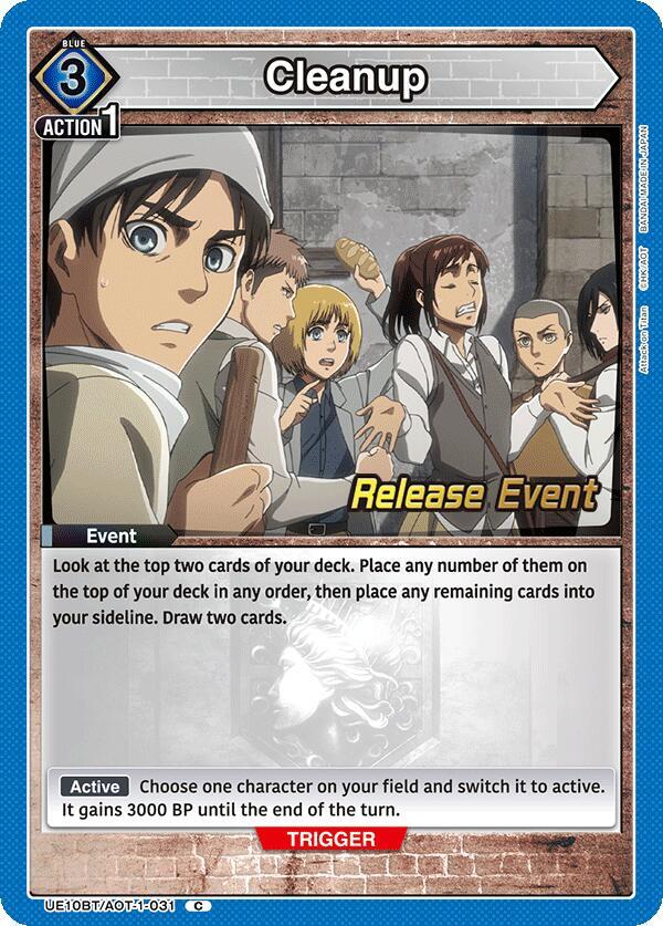 Cleanup, UE10BT: Attack on Titan Release Event Cards UEPR/AOT-1-031