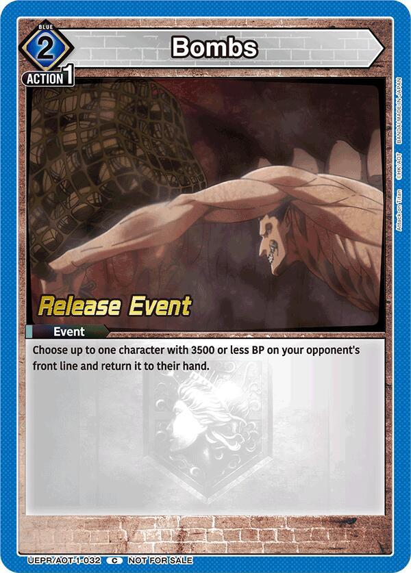 Bombs, UE10BT: Attack on Titan Release Event Cards UEPR/AOT-1-032