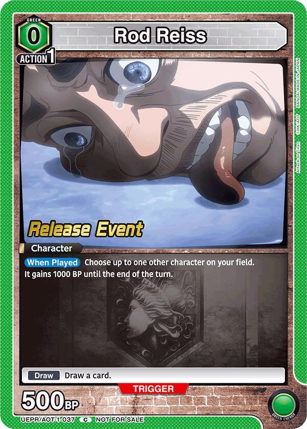 Rod Reiss, UE10BT: Attack on Titan Release Event Cards UEPR/AOT-1-037