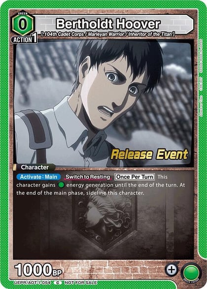 Bertholdt Hoover (054), UE10BT: Attack on Titan Release Event Cards UEPR/AOT-1-054