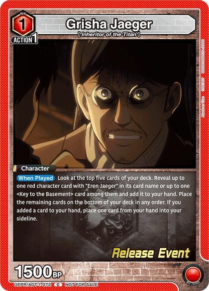 Grisha Jaeger, UE10BT: Attack on Titan Release Event Cards UEPR/AOT-1-072