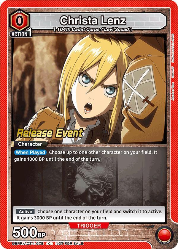 Christa Lenz, UE10BT: Attack on Titan Release Event Cards UEPR/AOT-1-078