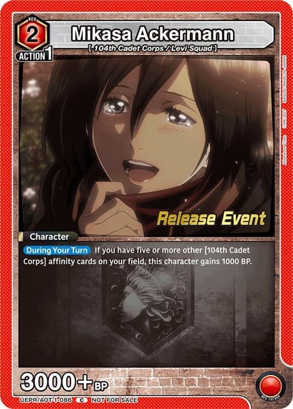Mikasa Ackermann (086), UE10BT: Attack on Titan Release Event Cards UEPR/AOT-1-086