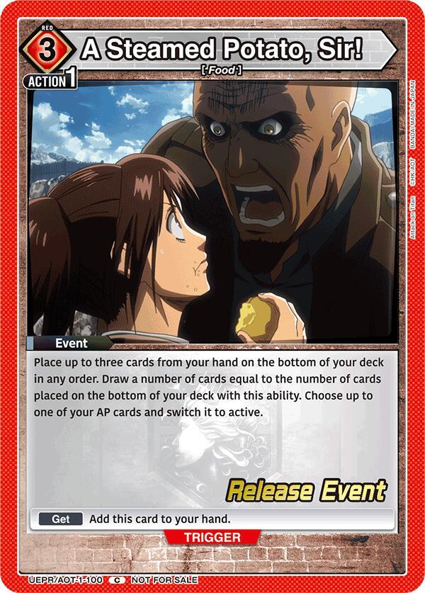 A Steamed Potato, Sir!, UE10BT: Attack on Titan Release Event Cards UEPR/AOT-1-100