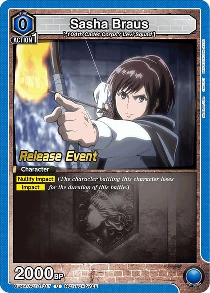 Sasha Braus (017), UE10BT: Attack on Titan Release Event Cards UEPR/AOT-1-017