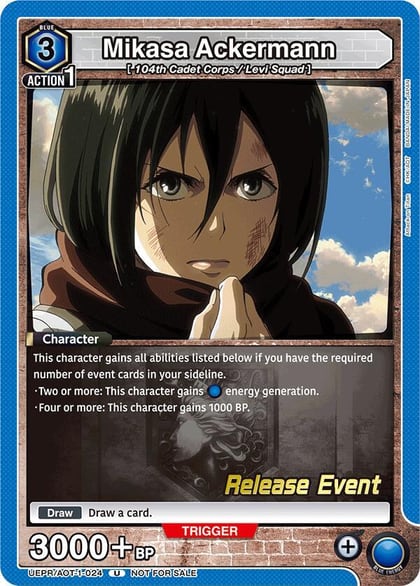 Mikasa Ackermann (024), UE10BT: Attack on Titan Release Event Cards UEPR/AOT-1-024