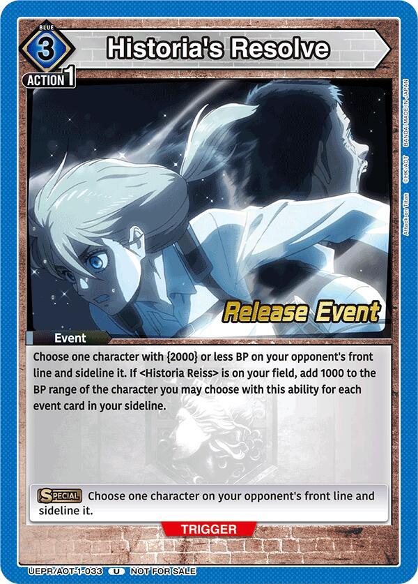 Historia's Resolve, UE10BT: Attack on Titan Release Event Cards UEPR/AOT-1-033