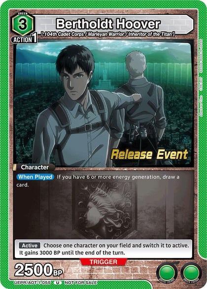 Bertholdt Hoover (055), UE10BT: Attack on Titan Release Event Cards UEPR/AOT-1-055