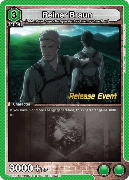 Reiner Braun (059), UE10BT: Attack on Titan Release Event Cards UEPR/AOT-1-059