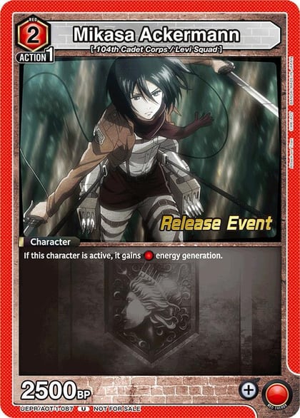 Mikasa Ackermann (087), UE10BT: Attack on Titan Release Event Cards UEPR/AOT-1-087