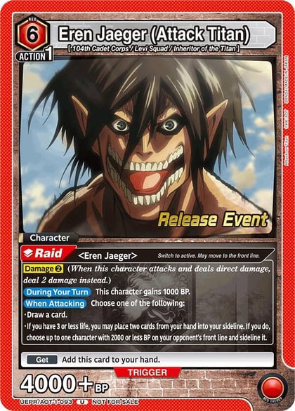 Eren Jaeger (Attack Titan) (093), UE10BT: Attack on Titan Release Event Cards UEPR/AOT-1-093