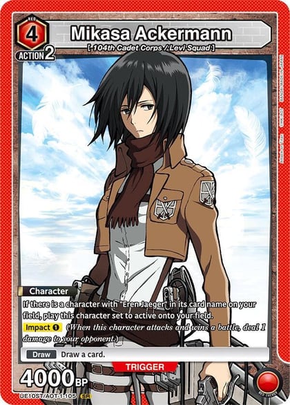 Mikasa Ackermann (105), UE10ST: Attack on Titan Starter Deck UE10ST/AOT-1-105