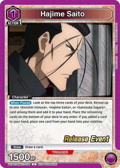 Hajime Saito (036), UE11BT: Rurouni Kenshin Release Event Cards UEPR/RNK-1-036