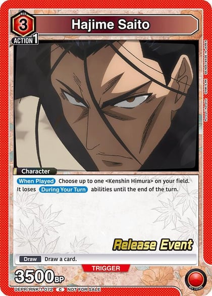 Hajime Saito (072), UE11BT: Rurouni Kenshin Release Event Cards UEPR/RNK-1-072