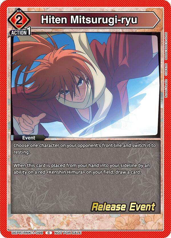 Hiten Mitsurugi-ryu, UE11BT: Rurouni Kenshin Release Event Cards UEPR/RNK-1-098