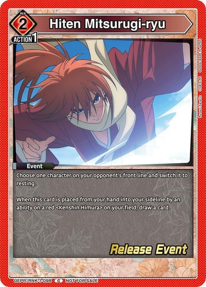 Hiten Mitsurugi-ryu, UE11BT: Rurouni Kenshin Release Event Cards UEPR/RNK-1-098