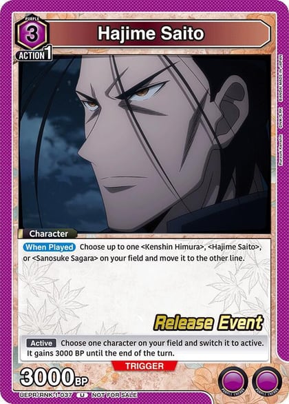 Hajime Saito (037), UE11BT: Rurouni Kenshin Release Event Cards UEPR/RNK-1-037