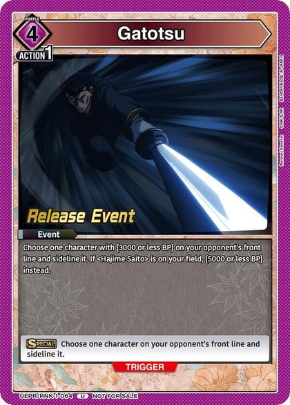 Gatotsu, UE11BT: Rurouni Kenshin Release Event Cards UEPR/RNK-1-064