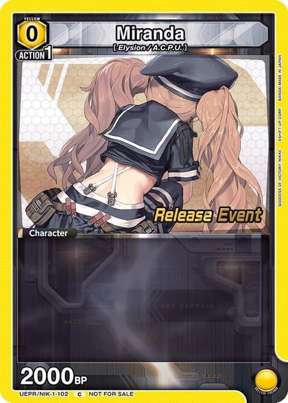 Miranda, UE14BT: GODDESS OF VICTORY: NIKKE Release Event Cards UEPR/NIK-1-102