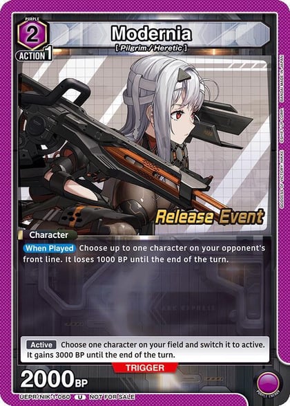 Modernia (060), UE14BT: GODDESS OF VICTORY: NIKKE Release Event Cards UEPR/NIK-1-060