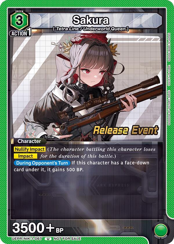 Sakura, UE14BT: GODDESS OF VICTORY: NIKKE Release Event Cards UEPR/NIK-1-067