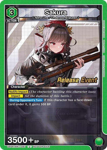 Sakura, UE14BT: GODDESS OF VICTORY: NIKKE Release Event Cards UEPR/NIK-1-067