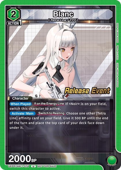 Blanc, UE14BT: GODDESS OF VICTORY: NIKKE Release Event Cards UEPR/NIK-1-074