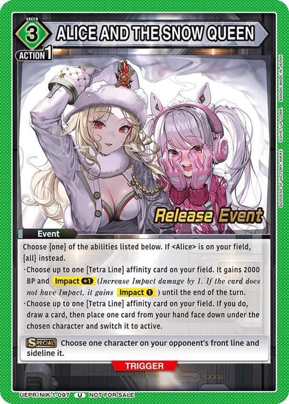 ALICE AND THE SNOW QUEEN, UE14BT: GODDESS OF VICTORY: NIKKE Release Event Cards UEPR/NIK-1-097