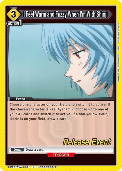 I Feel Warm and Fuzzy When I'm With Shinji, UE15BT: Evangelion: New Theatrical Edition Release Event Cards UEPR/EVA-1-021