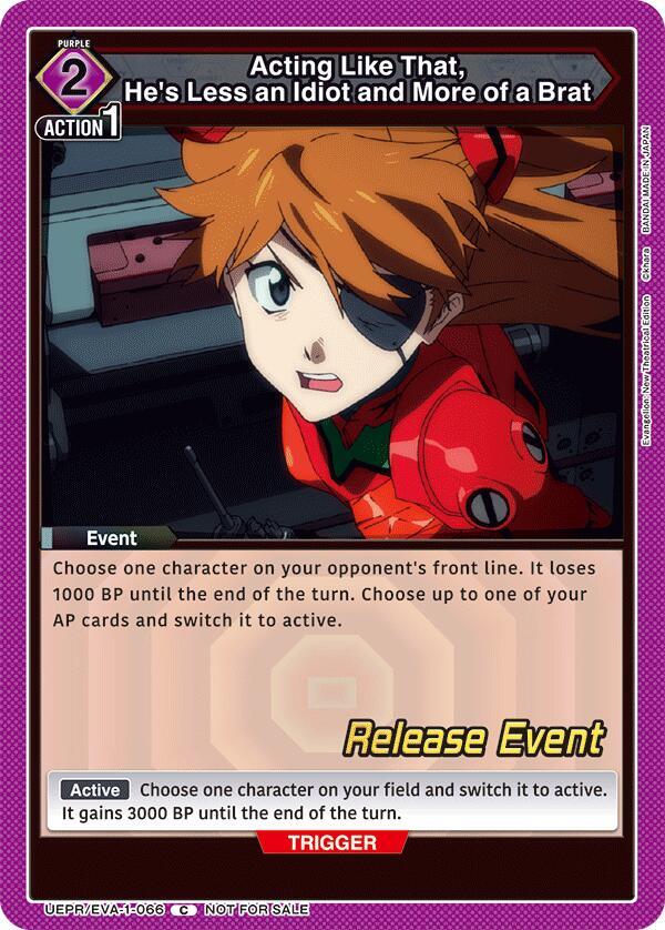 Acting Like That, He's Less an Idiot and More of a Brat, UE15BT: Evangelion: New Theatrical Edition Release Event Cards UEPR/EVA-1-066