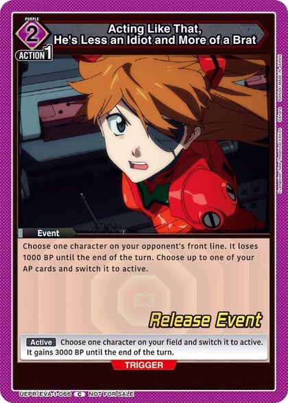 Acting Like That, He's Less an Idiot and More of a Brat, UE15BT: Evangelion: New Theatrical Edition Release Event Cards UEPR/EVA-1-066