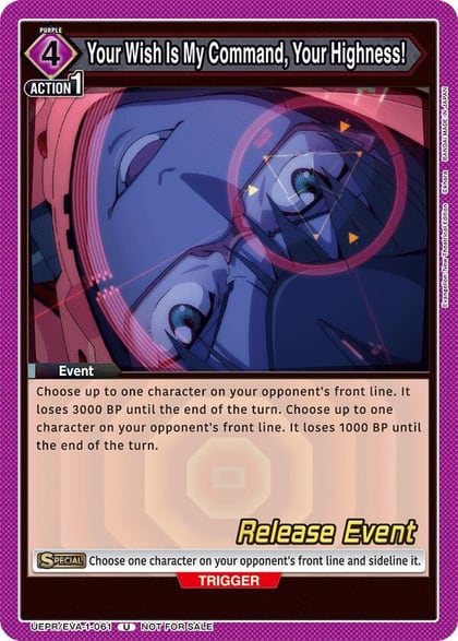 Your Wish Is My Command, Your Highness!, UE15BT: Evangelion: New Theatrical Edition Release Event Cards UEPR/EVA-1-061