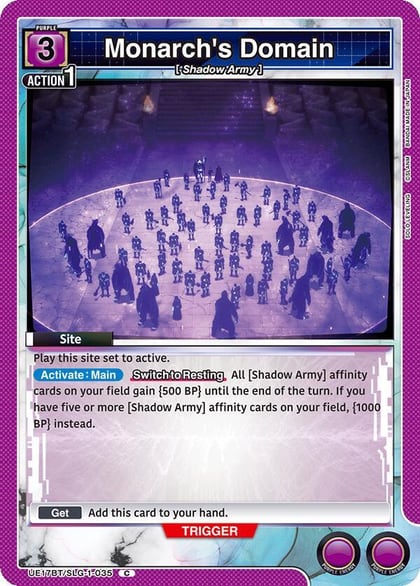 Monarch's Domain, UE17BT: SOLO LEVELING UE17BT/SLG-1-035