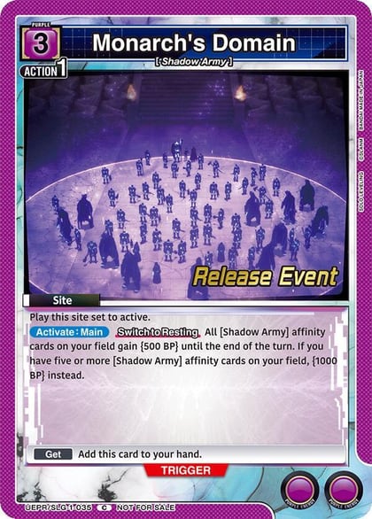 Monarch's Domain, UE17BT: SOLO LEVELING Release Event Cards UE17BT/SLG-1-035