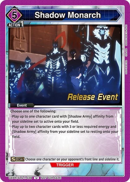 Shadow Monarch, UE17BT: SOLO LEVELING Release Event Cards UE17BT/SLG-1-039