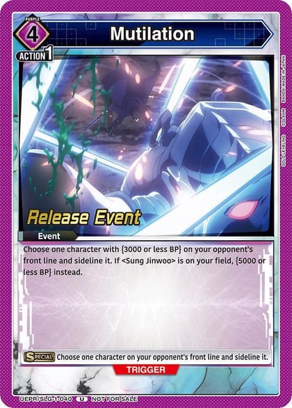 Mutilation, UE17BT: SOLO LEVELING Release Event Cards UE17BT/SLG-1-040
