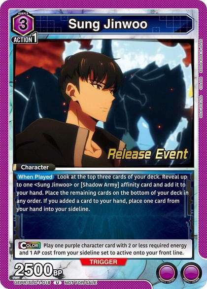 Sung Jinwoo (018), UE17BT: SOLO LEVELING Release Event Cards UE17BT/SLG-1-018