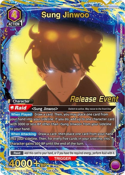 Sung Jinwoo (020) (R*), UE17BT: SOLO LEVELING Release Event Cards UEPR/SLG-1-020