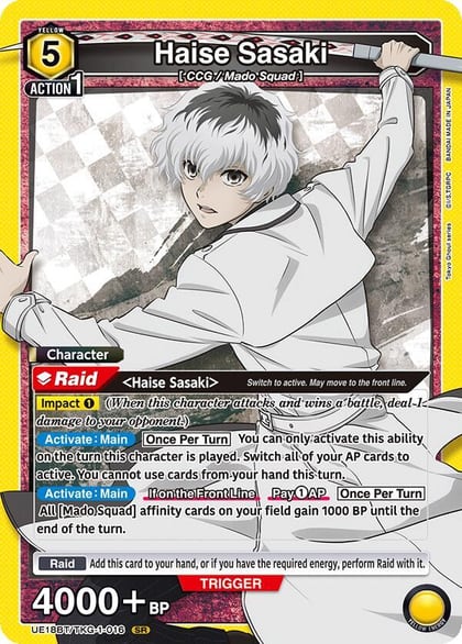 Haise Sasaki (016), UE18BT: Tokyo Ghoul UE18BT/TKG-1-016