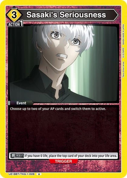 Sasaki's Seriousness, UE18BT: Tokyo Ghoul UE18BT/TKG-1-028