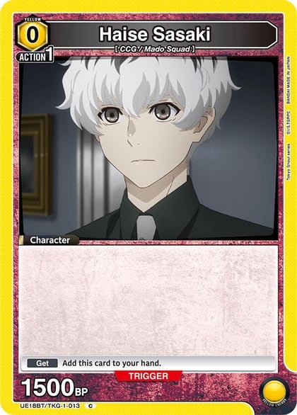 Haise Sasaki (Box Topper Foil), UE18BT: Tokyo Ghoul UE18BT/TKG-1-013