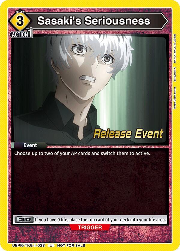 Sasaki's Seriousness, UE18BT: Tokyo Ghoul Release Event Cards UEPR/TKG-1-028