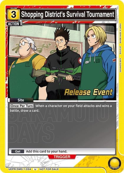 Shopping District's Survival Tournament, UE19BT: SAKAMOTO DAYS Release Event Cards UE19BT/SMD-1-034
