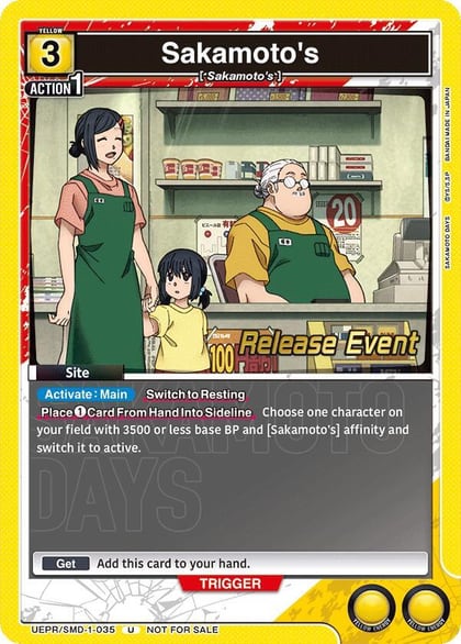Sakamoto's, UE19BT: SAKAMOTO DAYS Release Event Cards UE19BT/SMD-1-035
